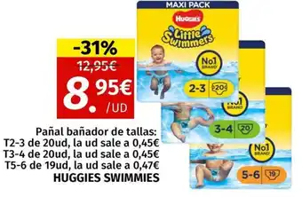 Maskom Supermercados HUGGIES SWIMMIES Panal banador de tallas oferta