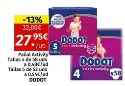 Maskom Supermercados DODOT Pañal Activity Tallas oferta