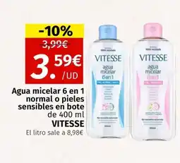 Maskom Supermercados VITESSE Agua micelar 6 en 1 normal o pieles sensibles oferta