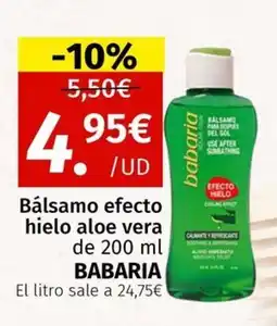 Maskom Supermercados BABARIA Bálsamo efecto hielo aloe vera oferta