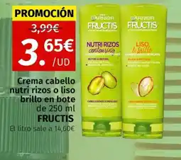 Maskom Supermercados FRUCTIS Crema cabello nutri rizos o liso brillo en bote oferta