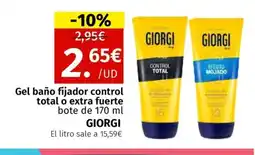 Maskom Supermercados GIORGI Gel baño fijador control total o extra fuerte oferta