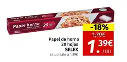 Maskom Supermercados SELEX Papel de horno 20 hojas oferta