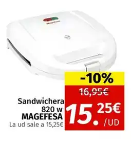 Maskom Supermercados MAGEFESA Sandwichera 820 w oferta