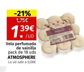 Maskom Supermercados ATMOSPHERE Vela perfumada de vainilla oferta