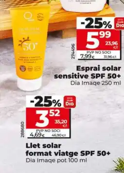 Dia Llet solar format viatge SPF 50+ oferta