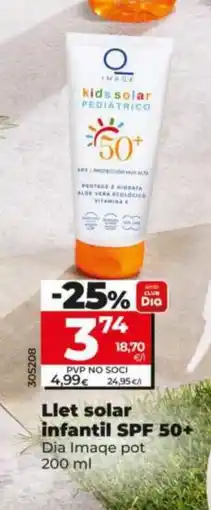 Dia Llet solar infantil SPF 50+ oferta