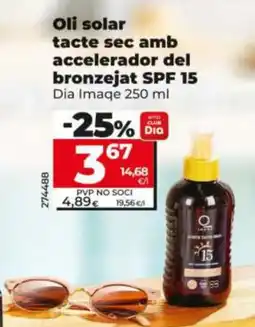 Dia Oli solar tacte sec amb accelerador del bronzejat SPF 15 oferta