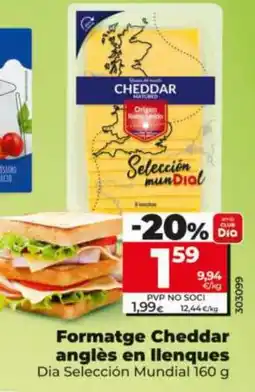 Dia Formatge Cheddar anglès en llenques oferta
