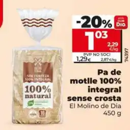 Dia Pa de motlle 100% integral sense crosta oferta
