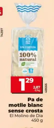 Dia Pa de motlle blanc sense crosta oferta