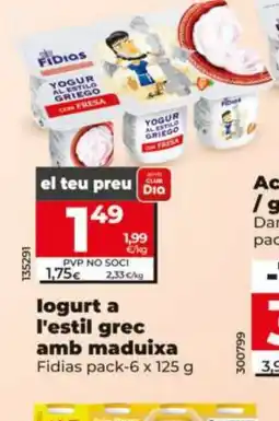 Dia Iogurt l'estil grec amb maduixa oferta