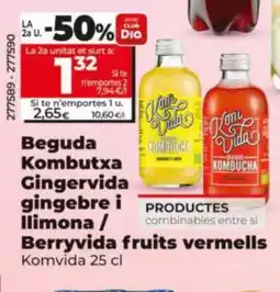 Dia Beguda Kombutxa Gingervida gingebre i Ilimona Berryvida fruits vermells oferta