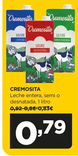 Alimerka CREMOSITA Leche entera, semi o desnatada oferta