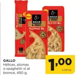 Alimerka GALLO Hélices, plumas o spaghetti xl al bronce oferta