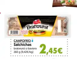 Hiper Usera CAMPOFRÍO Salchichas bratwurst o baviera oferta