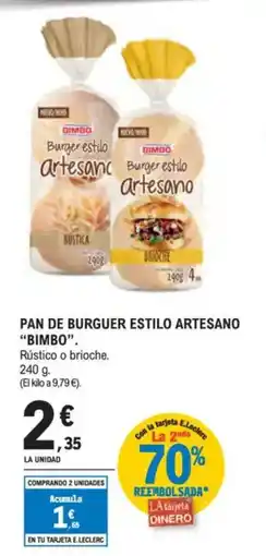 E.Leclerc BIMBO Pan de burguer estilo artesano oferta