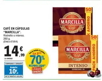 E.Leclerc MARCILLA Café en cápsulas oferta