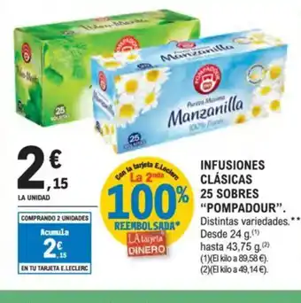 E.Leclerc POMPADOUR Infusiones clásicas oferta