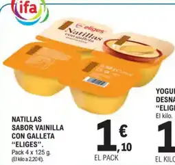 E.Leclerc ELIGES Natillas sabor vainilla con galleta oferta