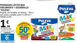 E.Leclerc PULEVA Preparado lácteo max crecimiento + desarrollo oferta