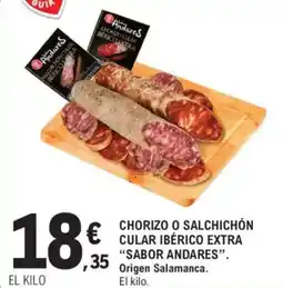 E.Leclerc SABOR ANDARES Chorizo o salchichón cular ibérico extra oferta