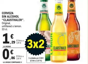 E.Leclerc CLAUSTHALER Cerveza sin alcohol oferta