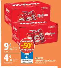 E.Leclerc MAHOU 5 ESTRELLAS Cerveza oferta