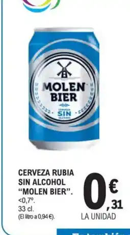 E.Leclerc MOLEN BIER Cerveza rubia sin alcohol oferta