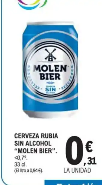 E.Leclerc MOLEN BIER Cerveza rubia sin alcohol oferta