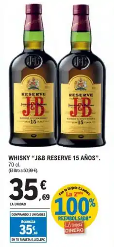 E.Leclerc J&B RESERVE 15 AÑOS Whisky oferta