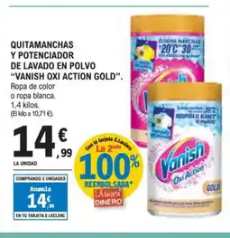 E.Leclerc VANISH OXI ACTION GOLD Quitamanchas y potenciador de lavado en polvo oferta