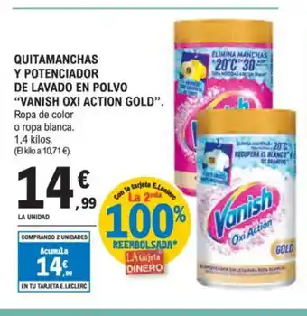 E.Leclerc VANISH OXI ACTION GOLD Quitamanchas y potenciador de lavado en polvo oferta