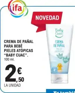E.Leclerc BABY CUAC Crema de pañal para bebé pieles atópicas oferta