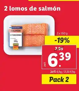 Lidl 2 lomos de salmón oferta