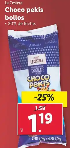 Lidl LA CESTERA Choco pekis bollos oferta