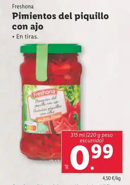 Lidl FRESHONA Pimientos del piquillo con ajo oferta