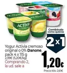 Unide Market Danone - yogur activia cremoso original o 0% oferta