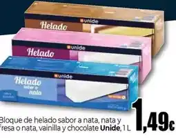 Unide Market Unide - bloque de helado sabor a nata/ nata y fresa o nata/ vainilla y chocolate oferta