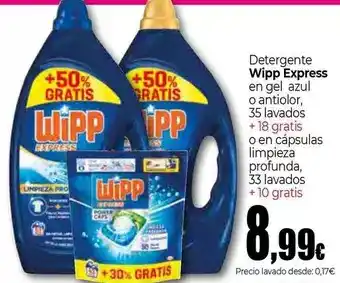 Unide Market Wipp express - detergente en gel azul o antiolor oferta