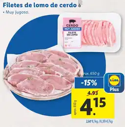 Lidl Filetes de lomo de cerdo oferta