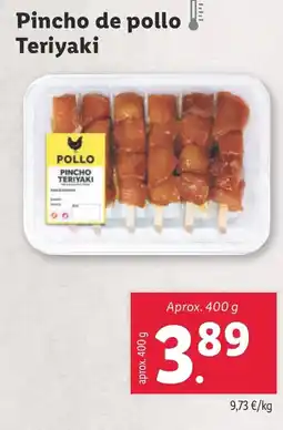 Lidl Pincho de pollo Teriyaki oferta
