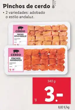 Lidl Pinchos de cerdo oferta