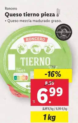 Lidl RONCERO Queso tierno pieza oferta