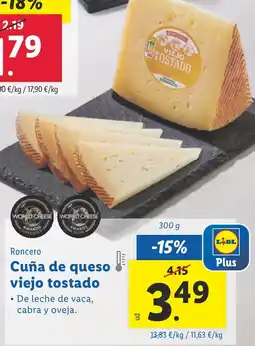 Lidl RONCERO Cuña de queso viejo tostado oferta