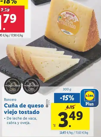 Lidl RONCERO Cuña de queso viejo tostado oferta