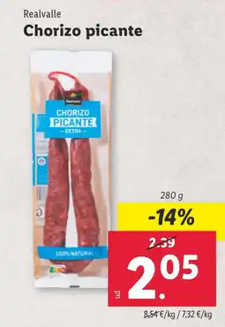 Lidl REALVALLE Chorizo picante oferta