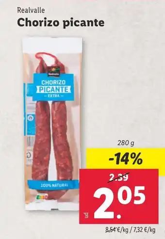 Lidl REALVALLE Chorizo picante oferta