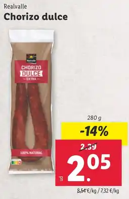 Lidl REALVALLE Chorizo dulce oferta