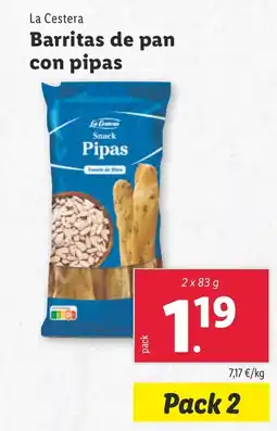 Lidl LA CESTERA Barritas de pan con pipas oferta